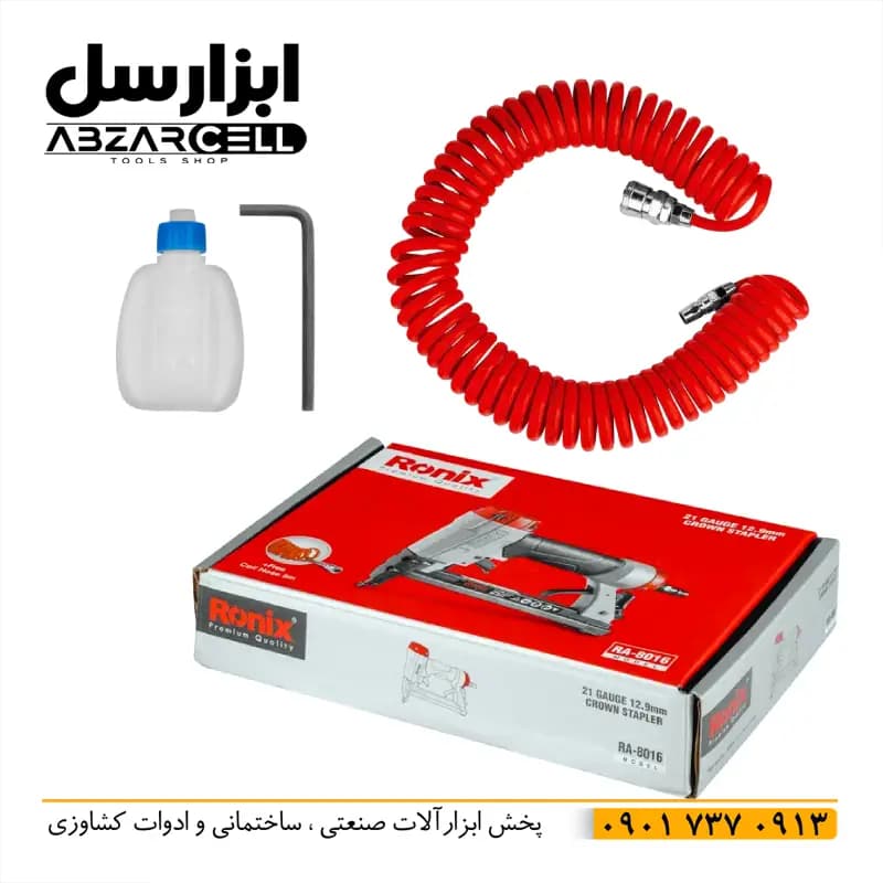 منگنه کوب بادی رونیکس RA-8016| اصل| ضمانت 12 ماهه| حداکثر فشار 120 بار| ظرفیت 140 میخ — تصویر ۶