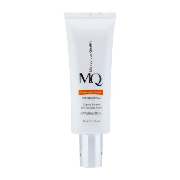 کرم ضد آفتاب فاقد چربی ام کیو Spf 50 بژ طبیعی حجم 55 میلی لیتر
