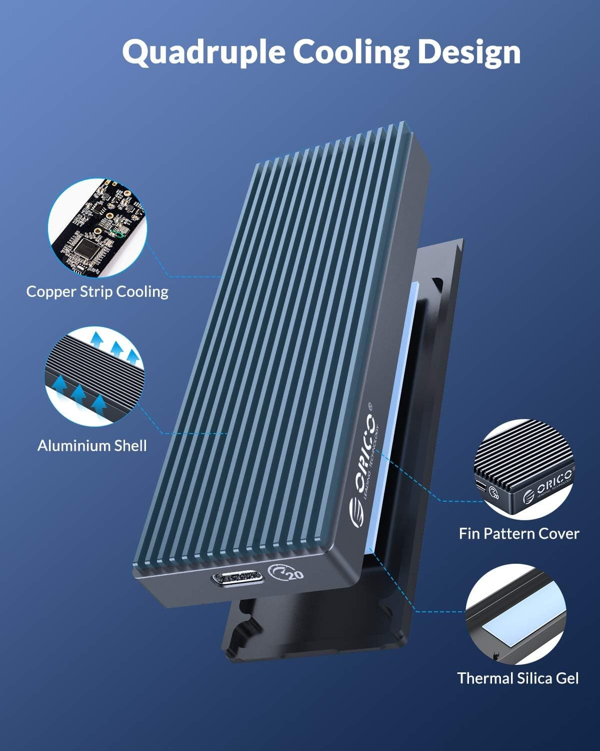 باکس اس اس دی M.2 NVMe اوریکو مدل M2PV-C3 — تصویر ۱۰