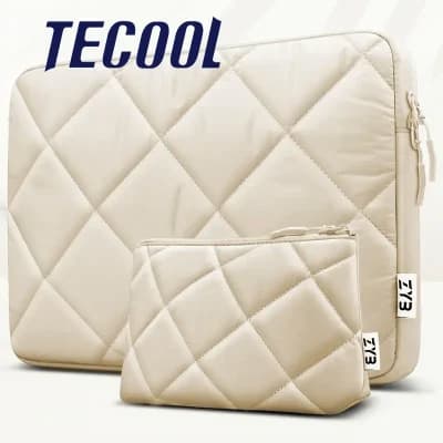 کیف لپ تاپ پف دار Tecool به همراه کیف دستی