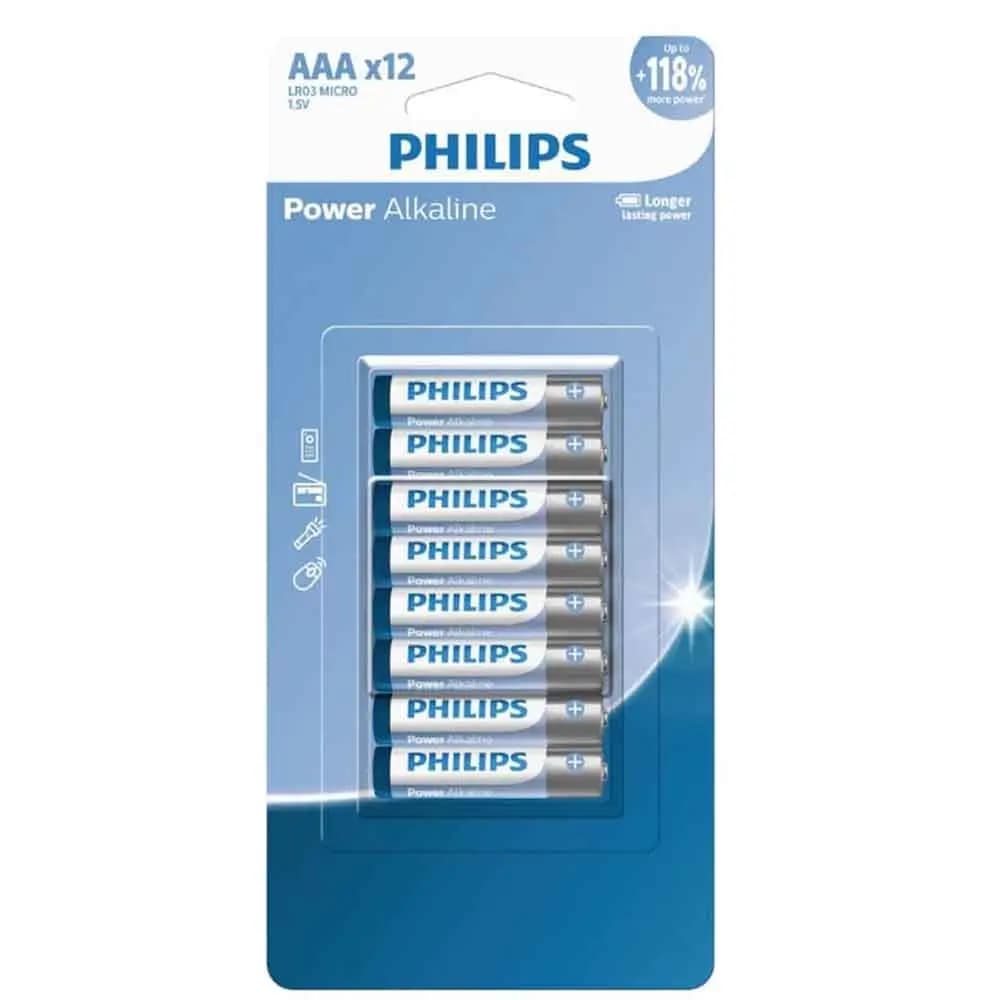 باتری نیم قلمی آلکالاین فیلیپس Philips Alkaline AAA LR03 MICRO روکارتی — تصویر ۵
