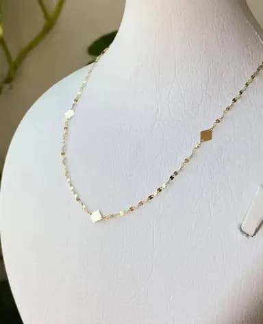 گردنبند طلا مدل لوزی و استار — تصویر ۶