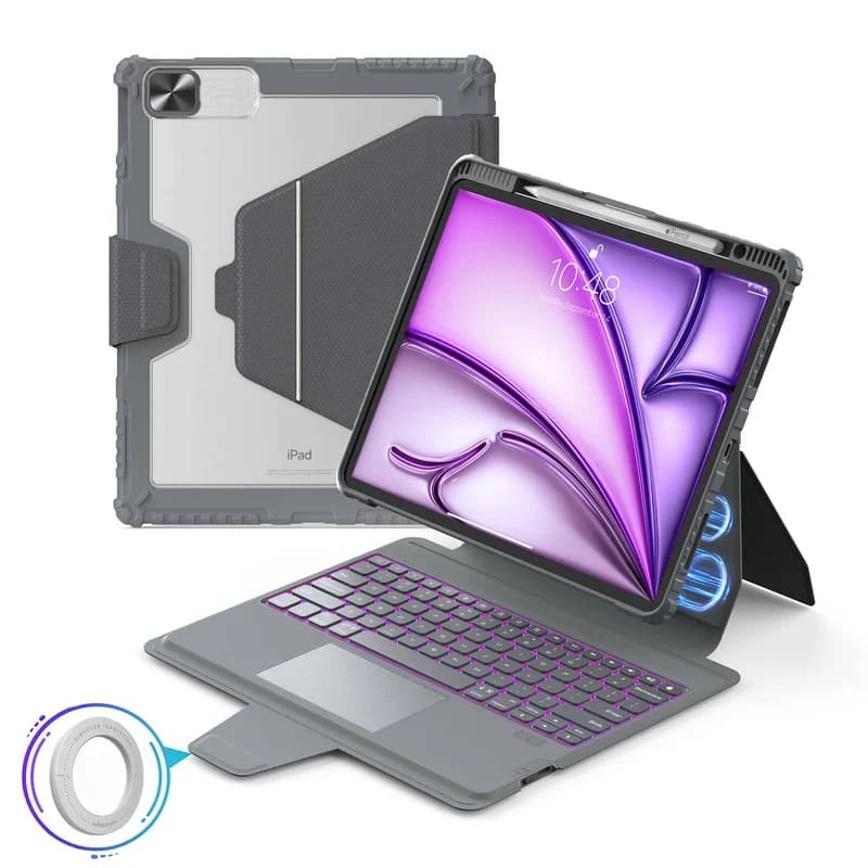 کیف کلاسوری کیبورد دار نیلکین مدل Bumper Link Backlit Keyboard مناسب برای iPad Pro 12.9 (2020/2021/2022), Apple iPad Air 13 (2024/2025/2026) — تصویر ۴