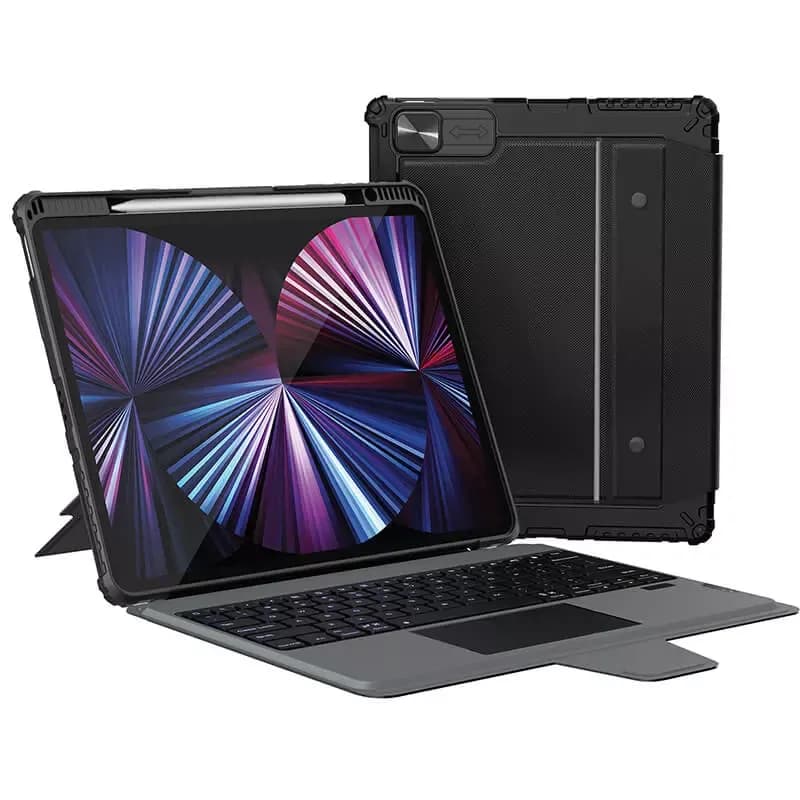 کیف کلاسوری کیبورد دار نیلکین مدل Bumper Combo Backlit Keyboard مناسب برای iPad Pro 12.9 (2020/2021/2022), Apple iPad Air 13 (2024/2025/2026)