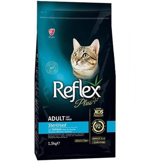 غذای خشک گربه عقیم شده رفلکس پلاس با طعم ماهی سالمون وزن 1/5 کیلوگرم | Reflex plus adult cat sterilised with salmon 1/5kg