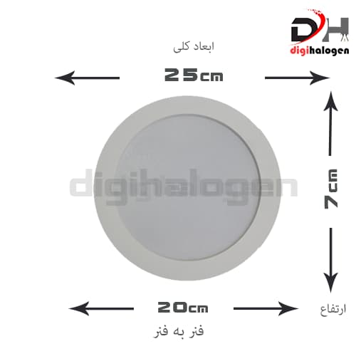 پنل توکار گرد 30 وات تولید نور مدل لنا — تصویر ۴