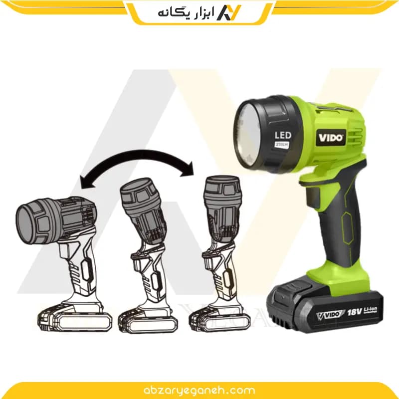 چراغ قوه شارژی 18 ولت ویدو WD046610180