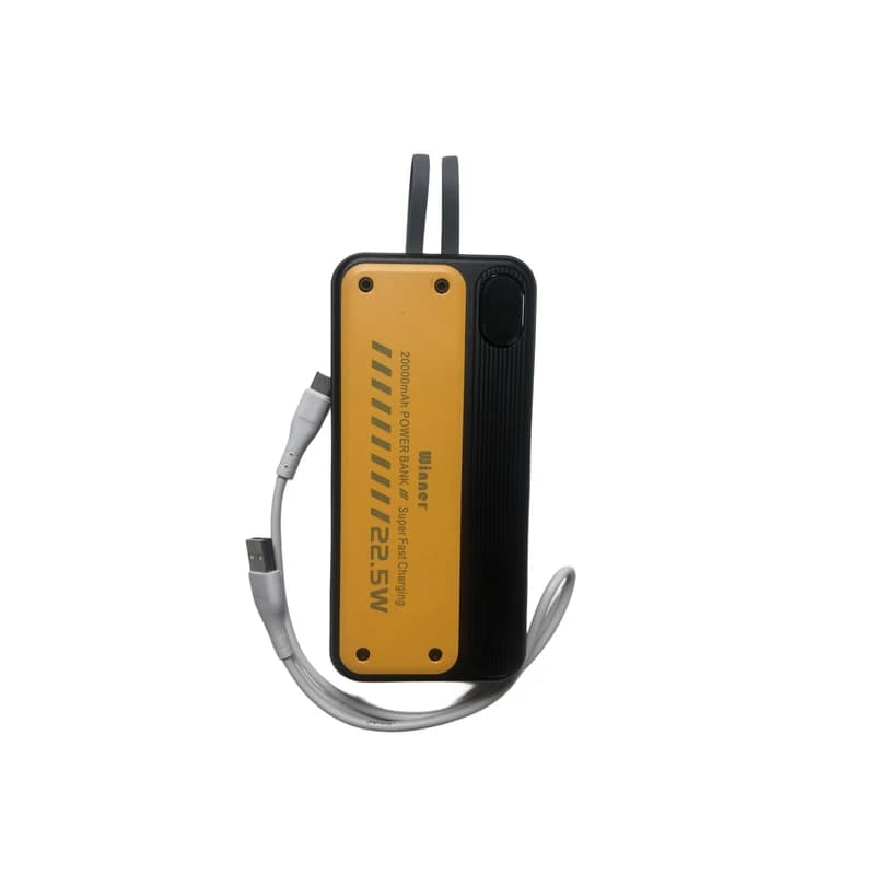 پاوربانک 20000mAh وینر مدل WPB02 | کابل متصل و شارژ سریع 22.5 وات — تصویر ۴