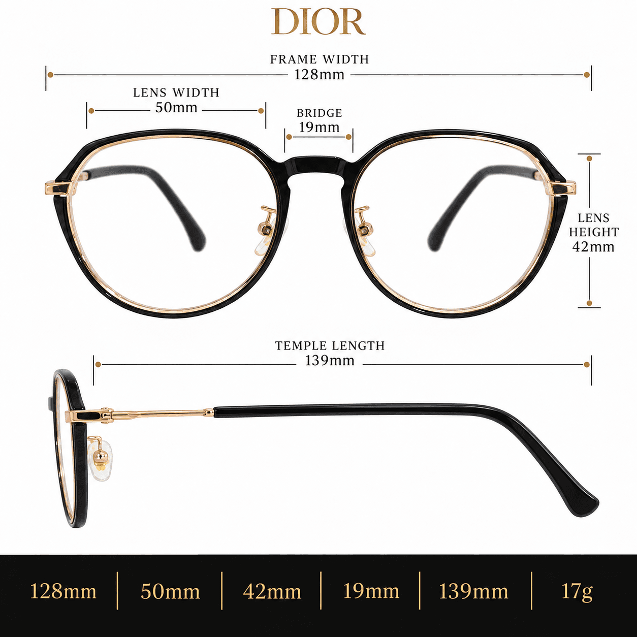 عینک طبی برند dior مدل 762 — تصویر ۴