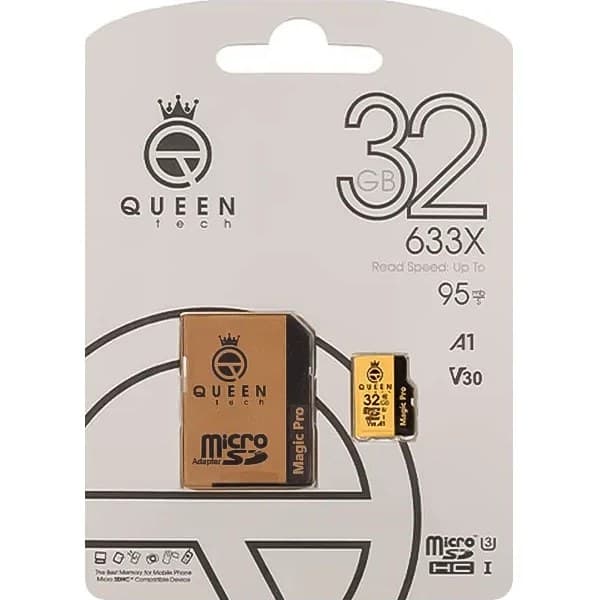 کارت حافظه MicroSDHC کوئین تک 633x C10 ظرفیت 32 گیگابایت