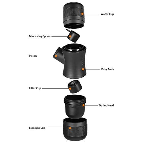 مینی پرسو قهوه ساز دستی پرتابل قابل حمل Mini Espresso coffee maker — تصویر ۴