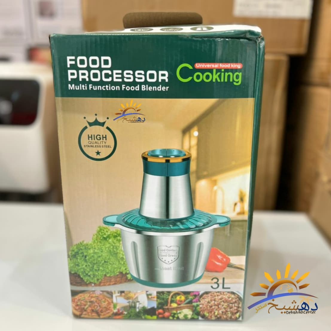 خردکن استیل کوکینگ سه لیتری چهارتیغه فود FOOD PROCESSOR COOKING مدل 300 وات واشر دار دو سرعته