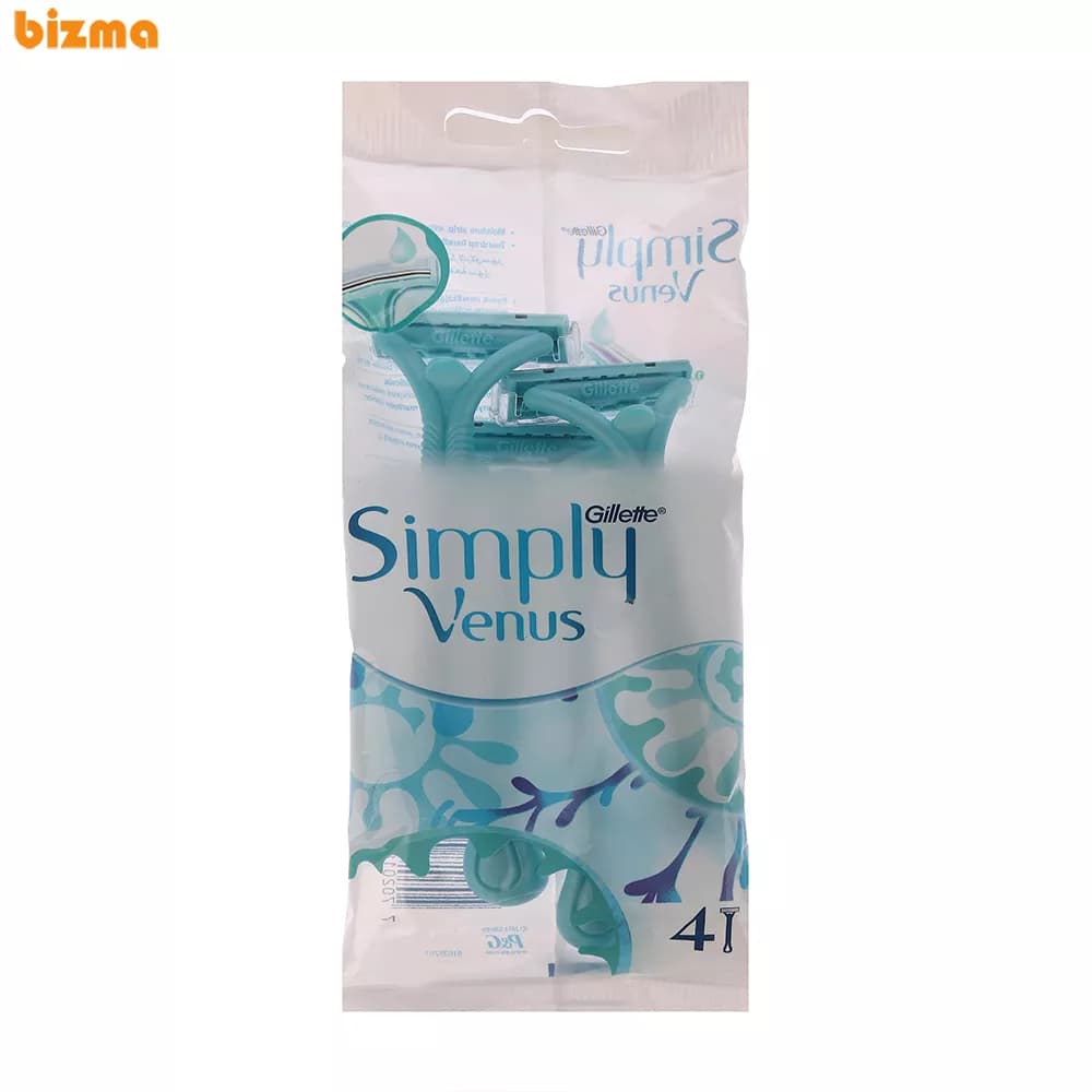 خود تراش ژیلت مدل Simply venus بسته 4 عددی — تصویر ۲