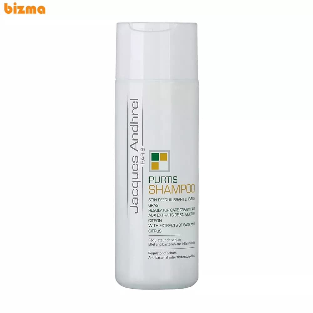 شامپو ژاک آندرل پاریس مدل Purtis مناسب موهای چرب حجم 200 میلیلیتر