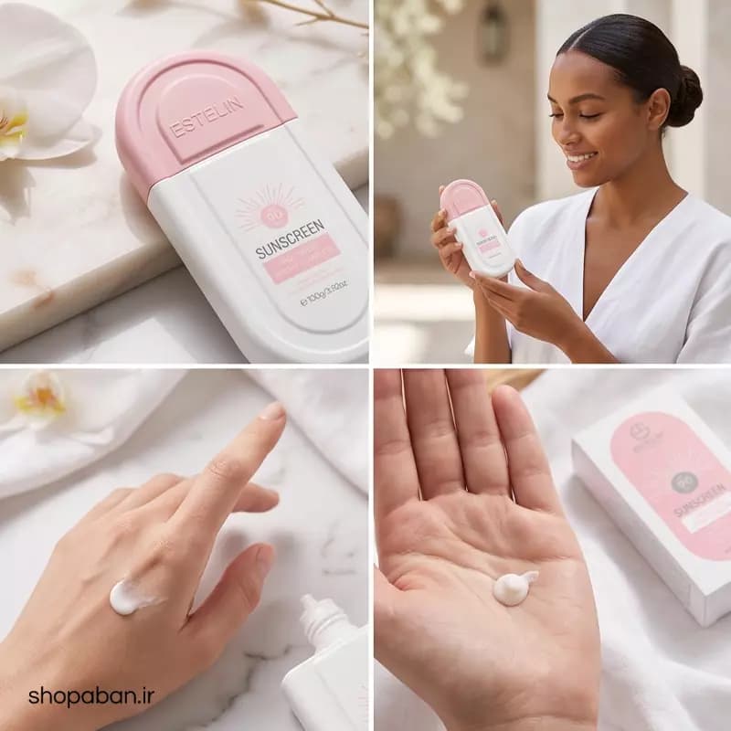 کرم ضد آفتاب استلین صورتی SPF90 بی رنگ حجم 100 میلی لیتر — تصویر ۳