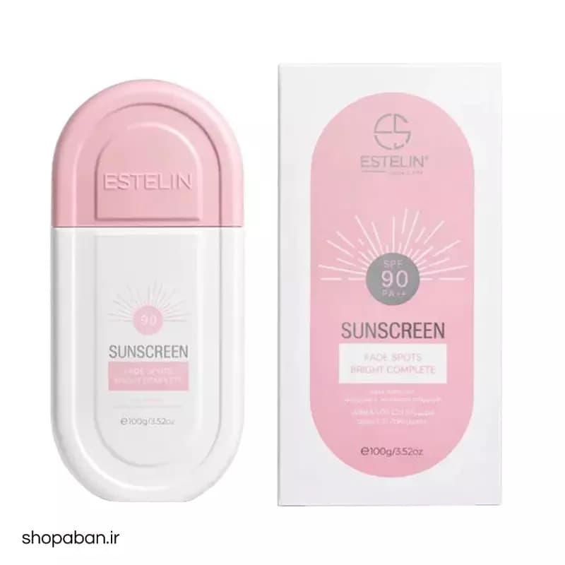 کرم ضد آفتاب استلین صورتی SPF90 بی رنگ حجم 100 میلی لیتر