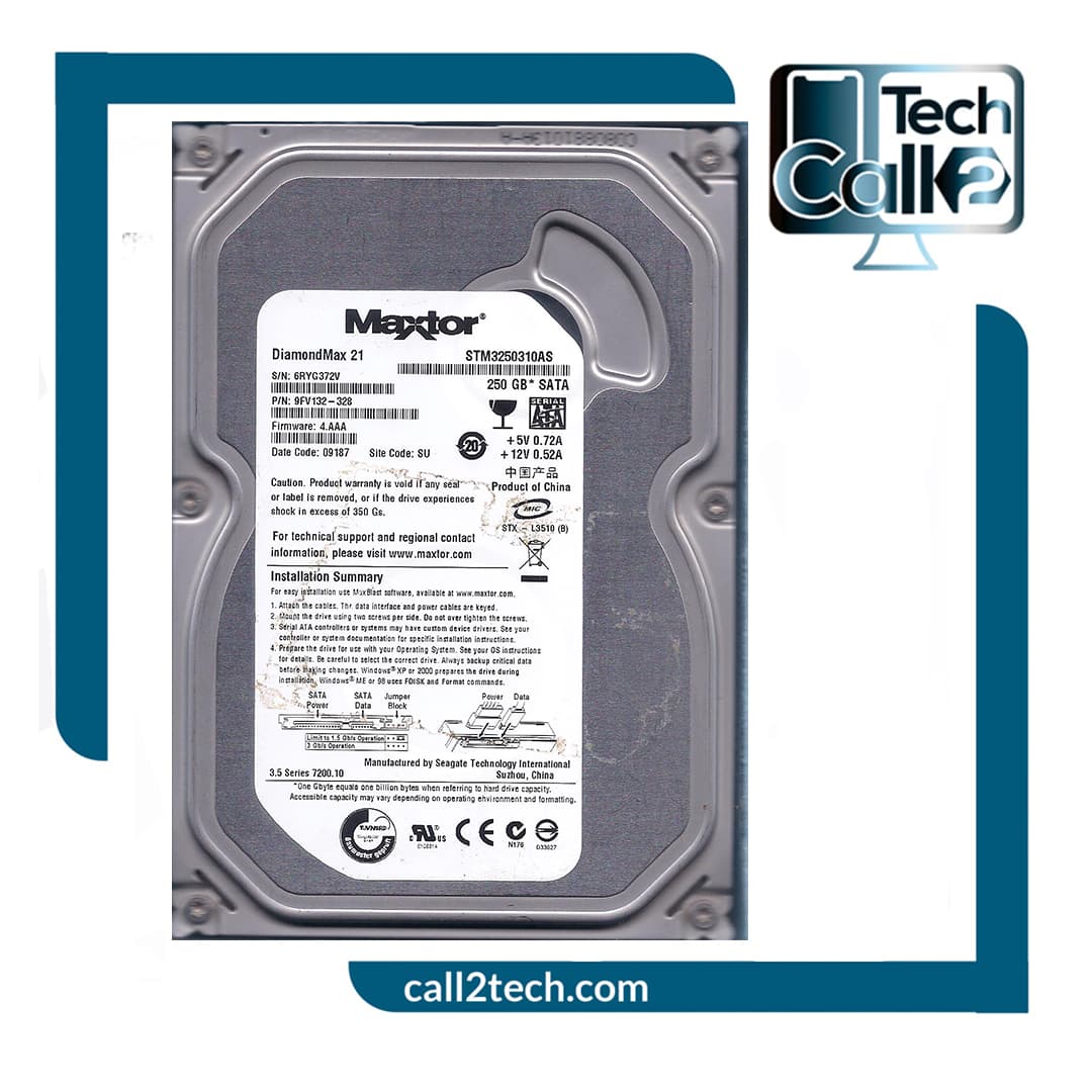 هارد دیسک اینترنال مکستور ظرفیت 250 گیگابایت 3.5اینچی مدل MAXTOR STM3250310AS کارکرده