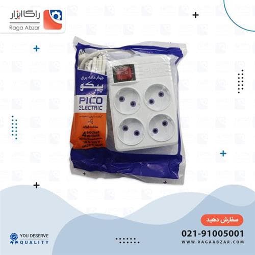 سیم سیار 4 خانه بلند کلیددار — تصویر ۳