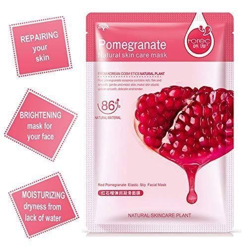 ماسک ورقه ای آبرسان صورت عصاره انار برند رورک pomegranate skin mask rorec — تصویر ۶