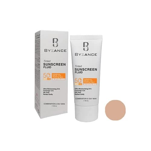 ضد آفتاب رنگی بیزانس SPF50 پوست چرب