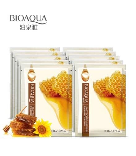 ماسک ورقه ای آبرسان با عصاره عسل برند بیوآکوا honey mask bioaqua
