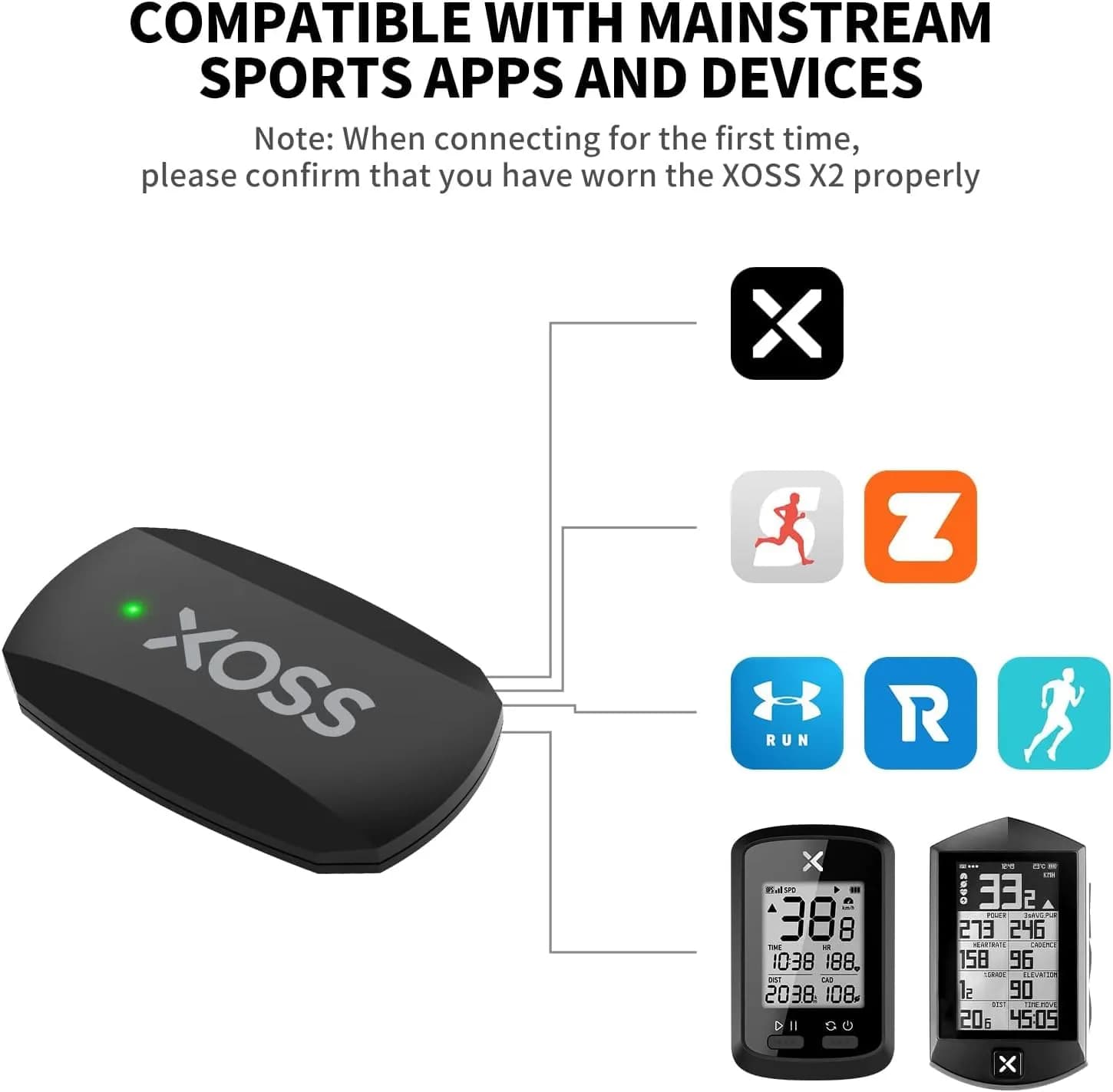 سنسور ضربان قلب سینه‌ای برند XOSS مدل X2 — تصویر ۸