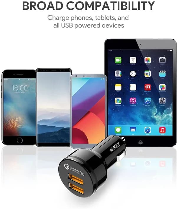شارژر فندکی دو پورت AUKEY CC-T8 با توان 36 وات | Quick Charge 3.0 — تصویر ۹