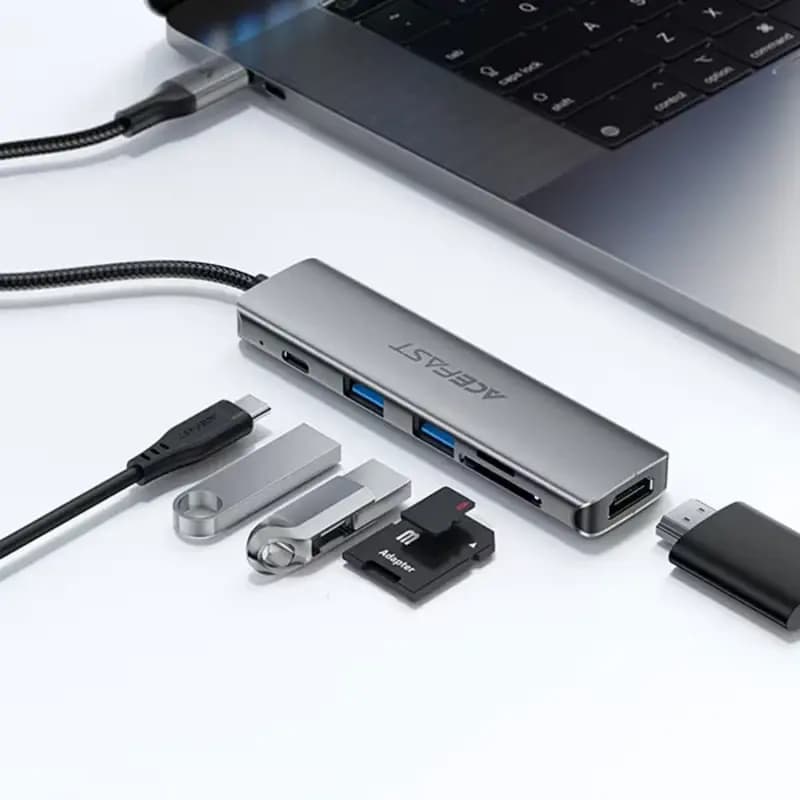 هاب USB-C شش‌کاره ایس‌فست ACEFAST USB-C Hub J18 — تصویر ۵