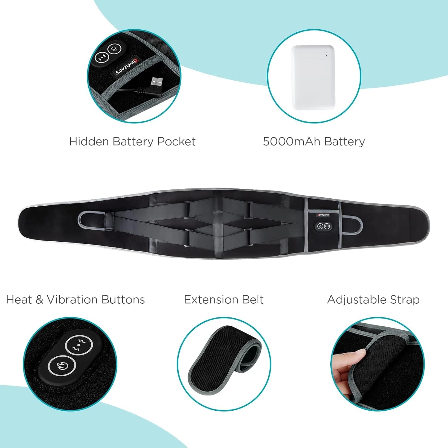 پد گرمایشی و ماساژور بی‌سیم Comfytemp K9224 — تصویر ۱۰