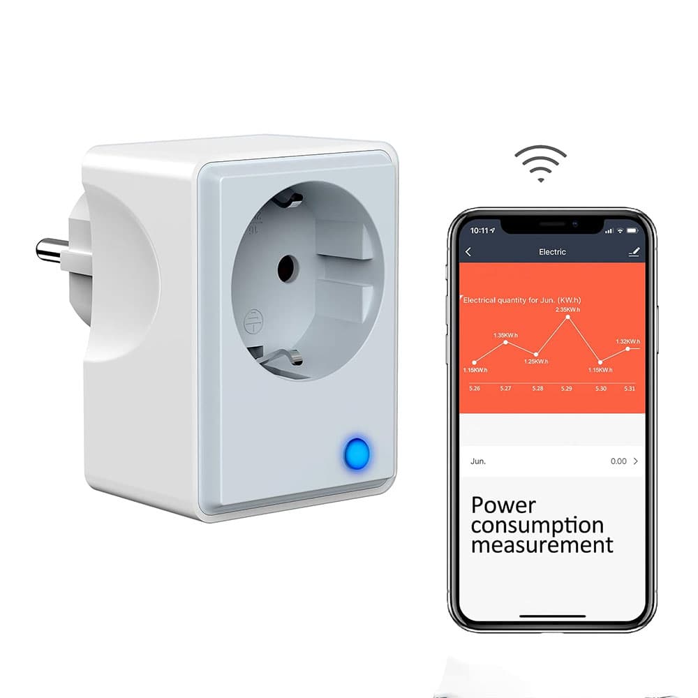 پریز هوشمند UCOMEN WiFi 16A | اندازه‌گیری مصرف برق و کنترل از راه دور — تصویر ۲