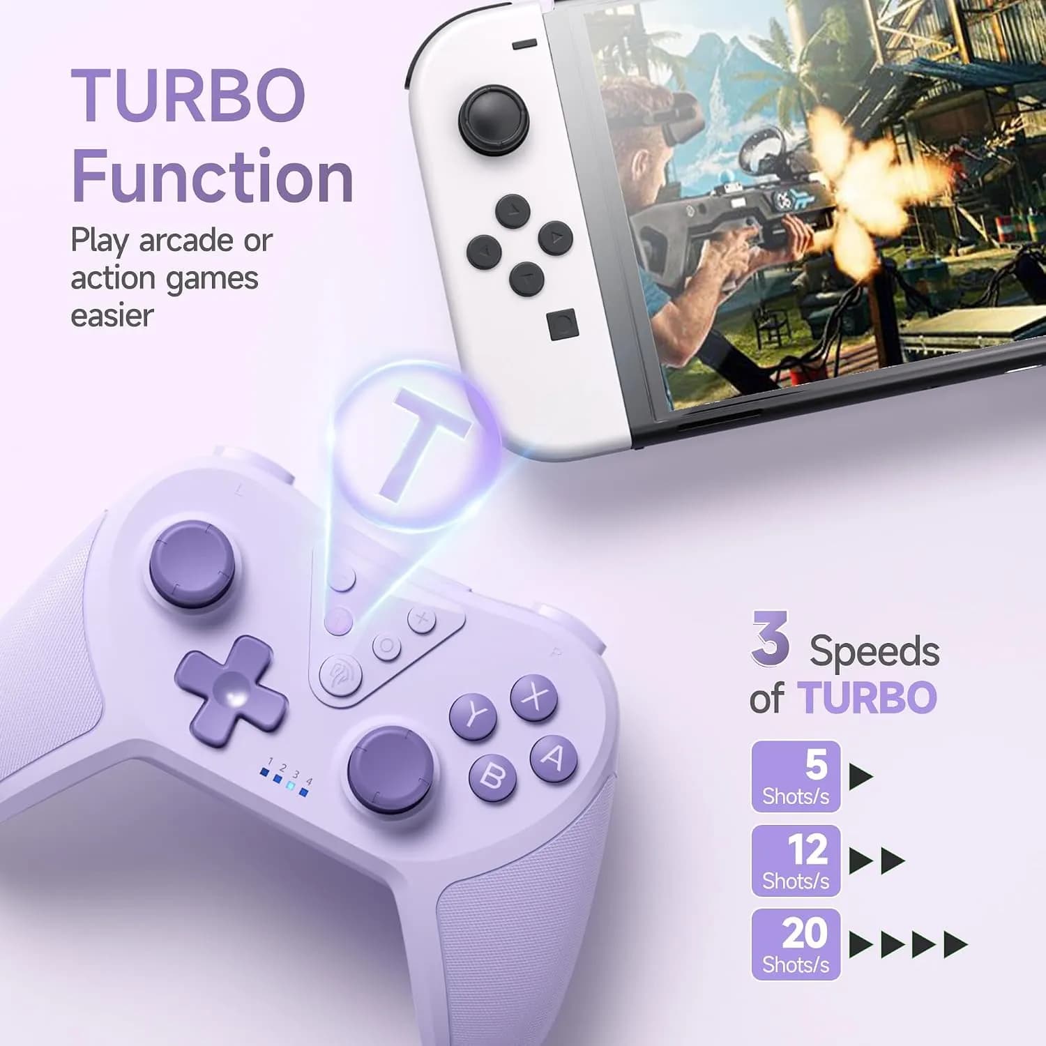 دسته بازی بی‌سیم برای Nintendo Switch برند EasySMX مدل T37 — تصویر ۶