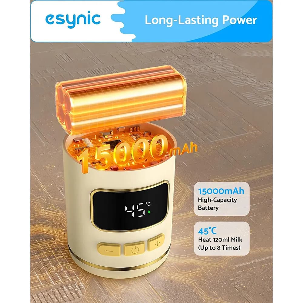 گرمکننده قابل حمل شیشه شیر کودک eSynic برند eSynic مدل — تصویر ۹