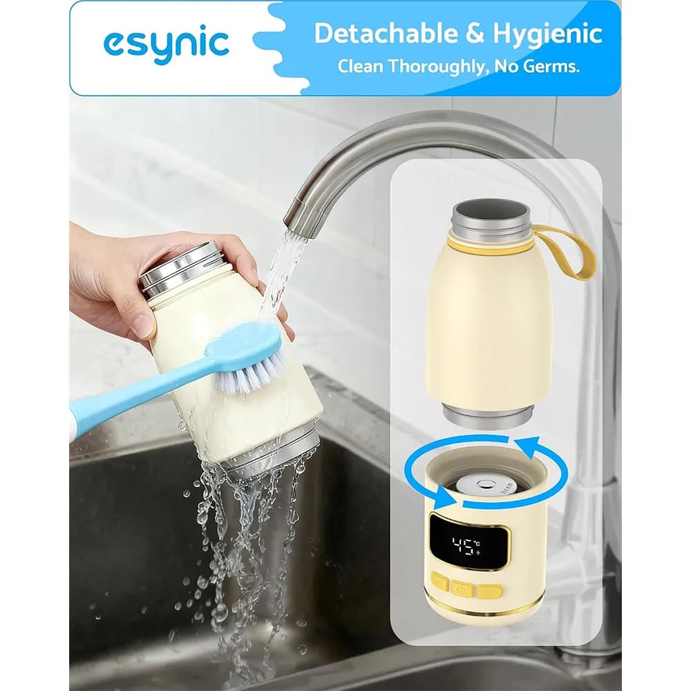 گرمکننده قابل حمل شیشه شیر کودک eSynic برند eSynic مدل — تصویر ۸