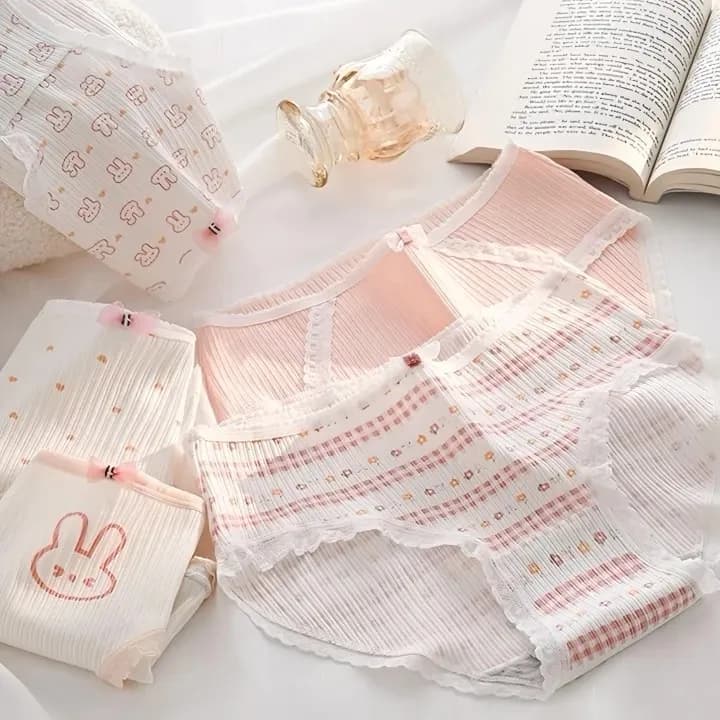 شورت زنانه عروسکی فانتزی کبریتی نخی طرح خرگوشی سایز بزرگ 3X — تصویر ۱۱