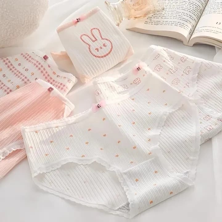 شورت زنانه عروسکی فانتزی کبریتی نخی طرح خرگوشی سایز بزرگ 3X — تصویر ۷