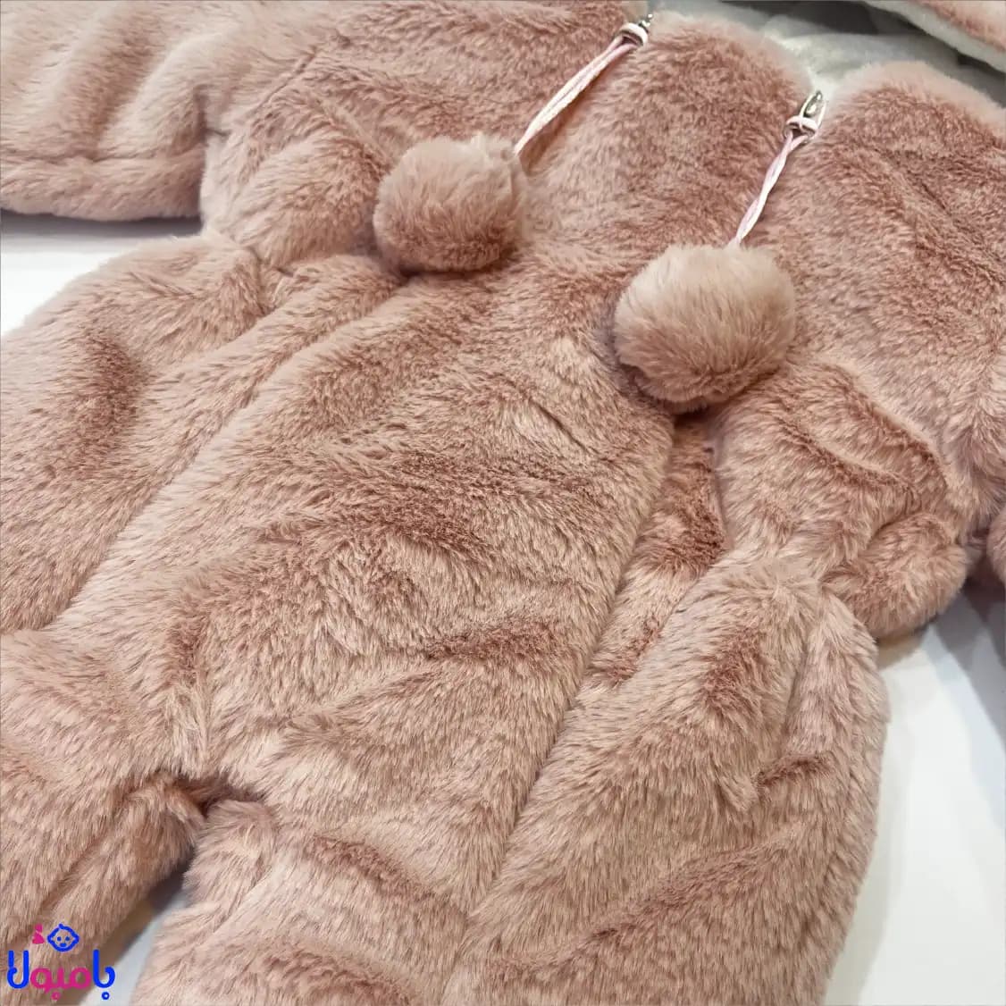 سرهمی نوزادی خزدار صورتی بدو تولد تا یک سالگی — تصویر ۳