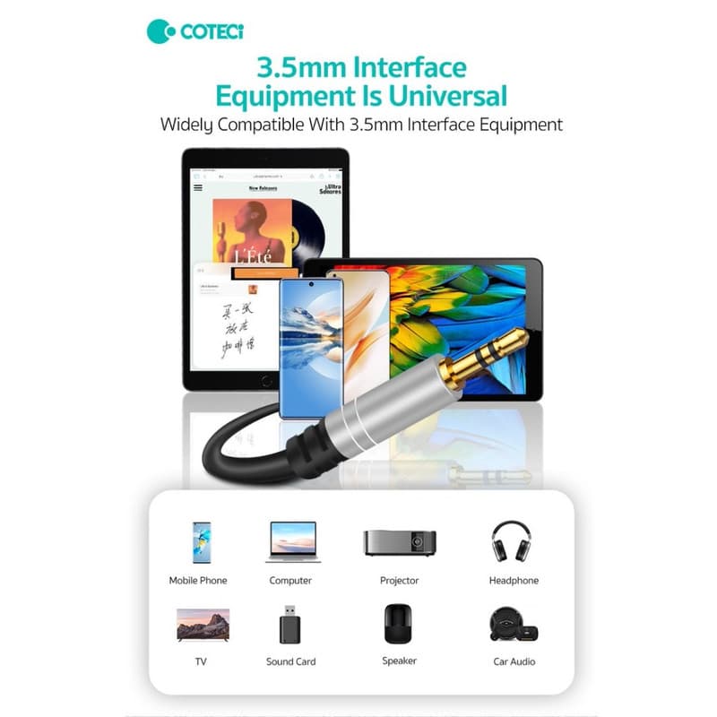 کابل افزایش طول AUX کوتتسی مدل 76009 طول 2 متر — تصویر ۱۰