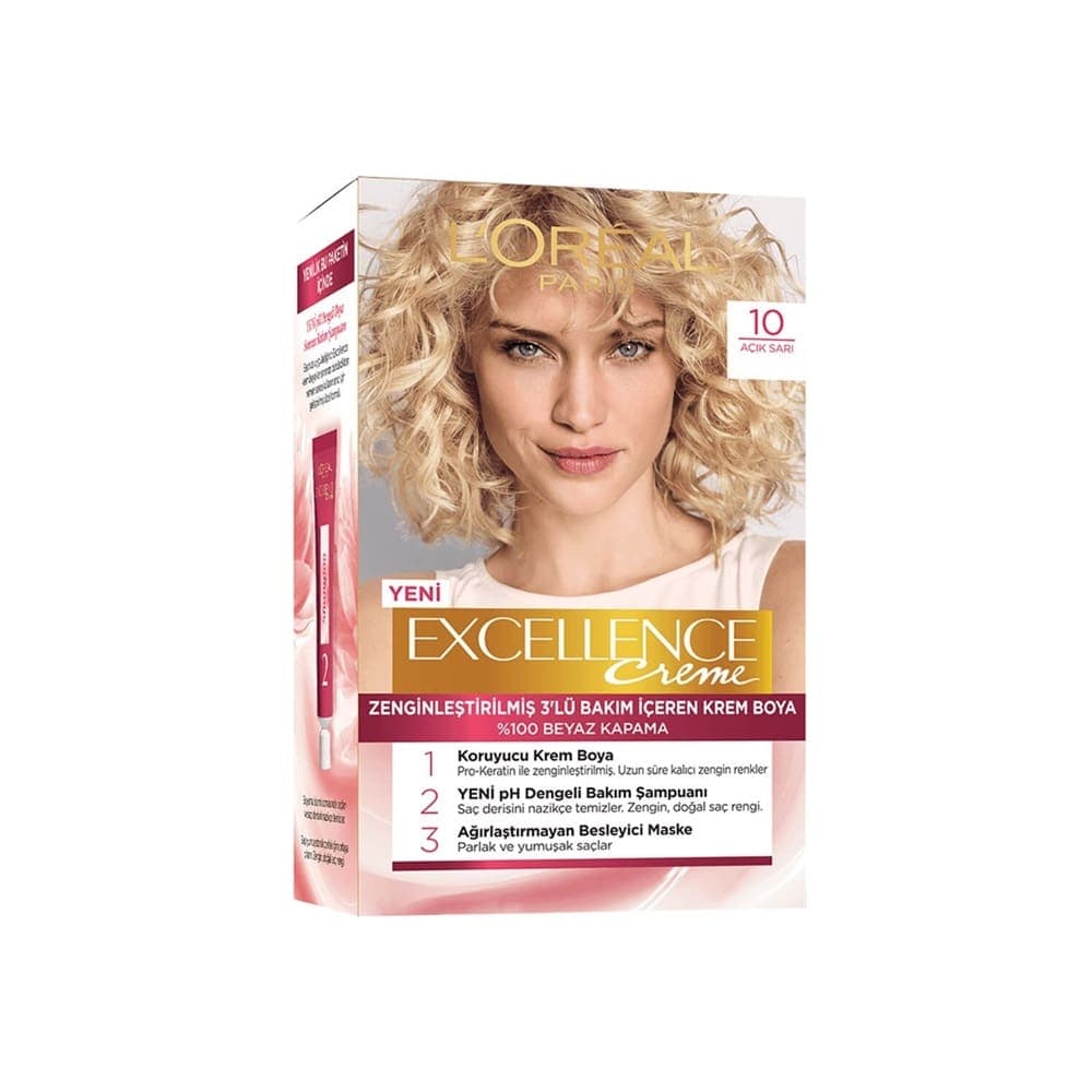 کیت رنگ موی لورآل شماره 10 بلوند روشن loreal excellence — تصویر ۹