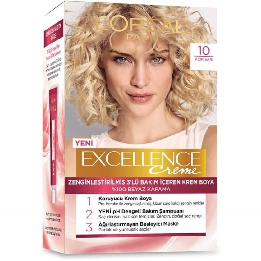 کیت رنگ موی لورآل شماره 10 بلوند روشن loreal excellence