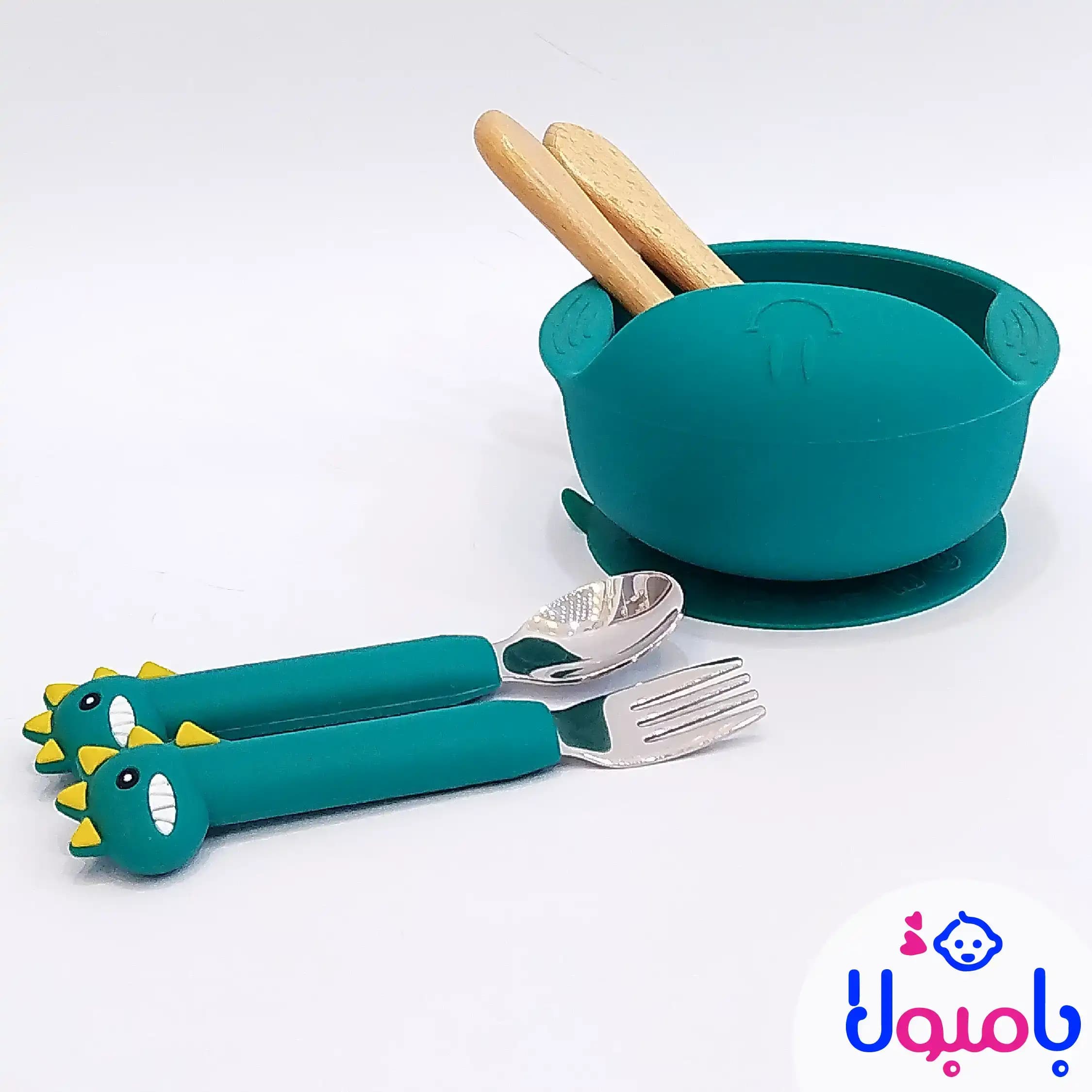ست سیلیکونی غذاخوری کودک طرح دایناسور — تصویر ۱۰