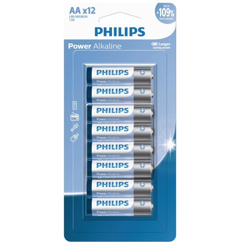 باتری قلمی فیلیپس مدل Power Alkaline بسته 12 عددی — تصویر ۲