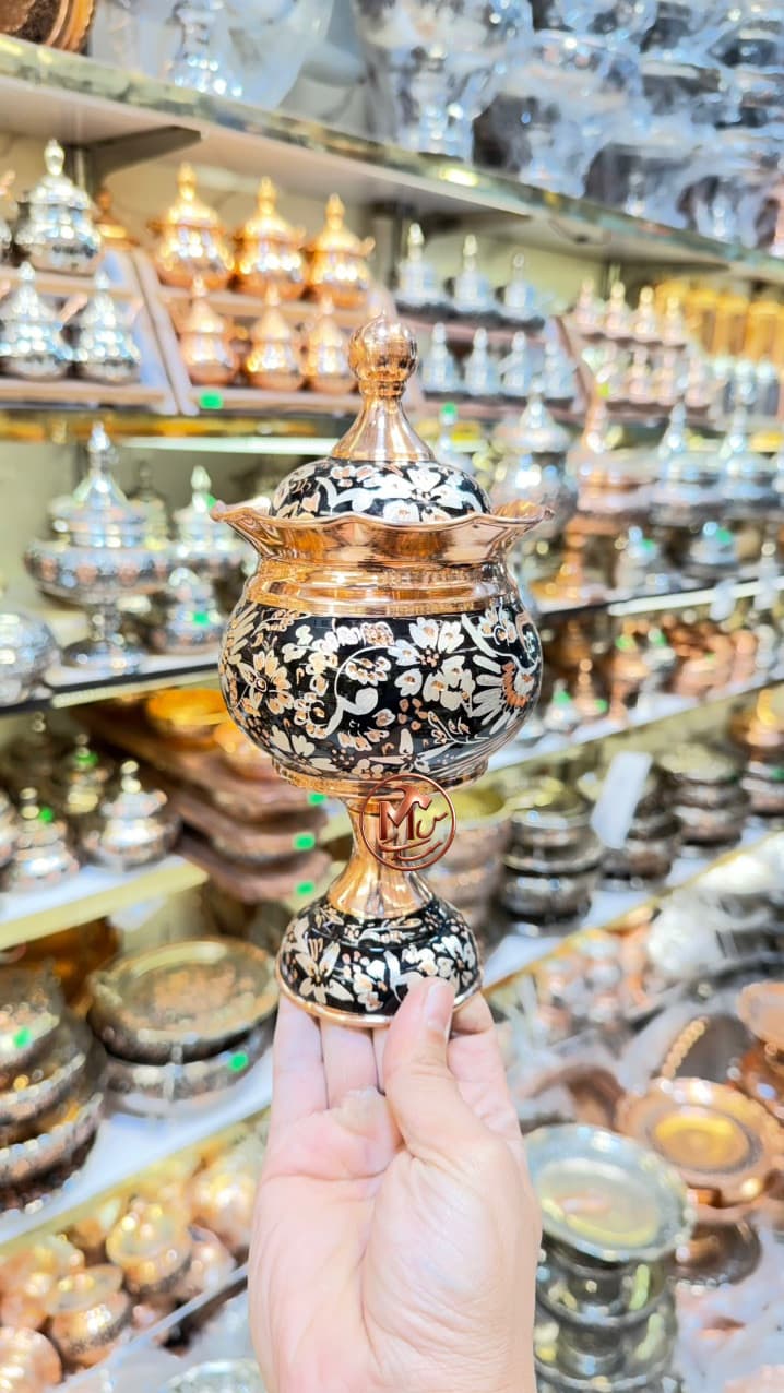 شکلات خوری مسی نقره کوب