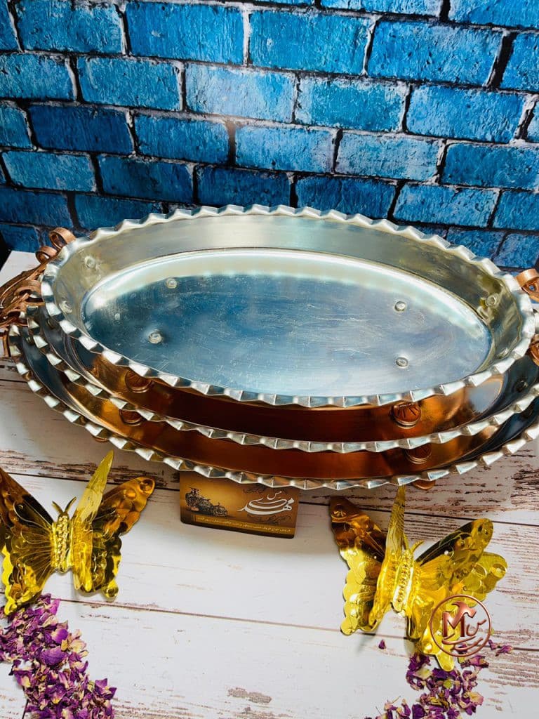 مرغ خوری بادامی مسی ساده