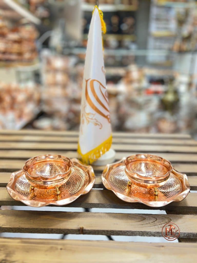 پیش دستی و پیاله مسی