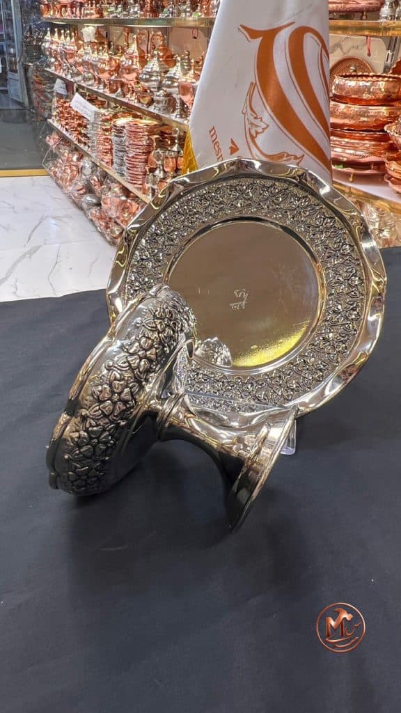 پیش دستی و پیاله دیبا گل کروم