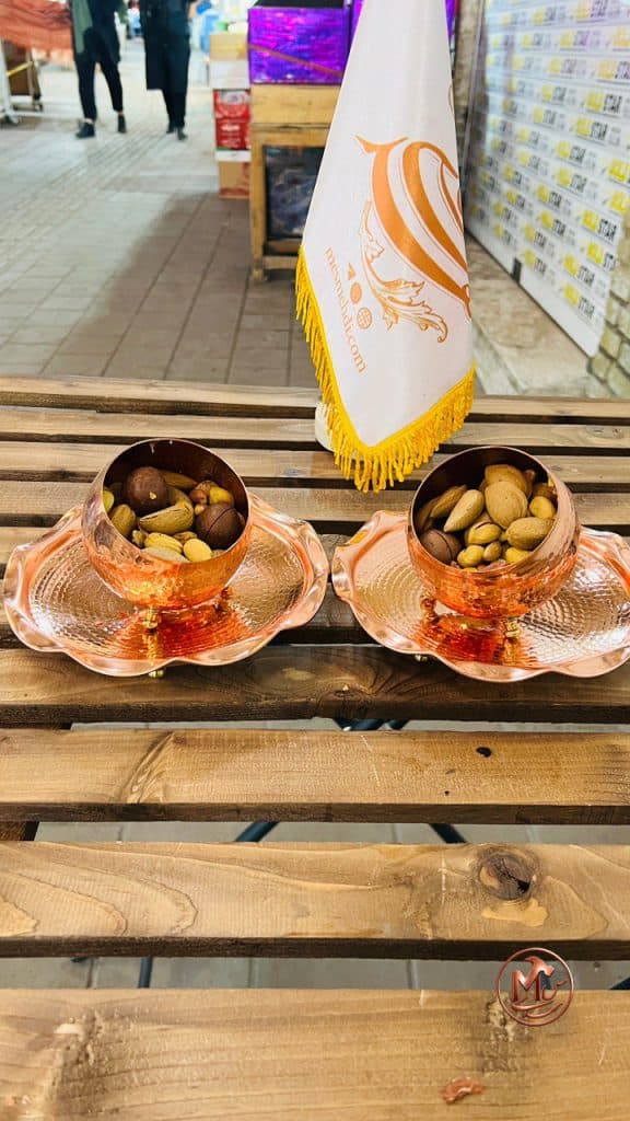 پیش دستی مسی و گوی مسی