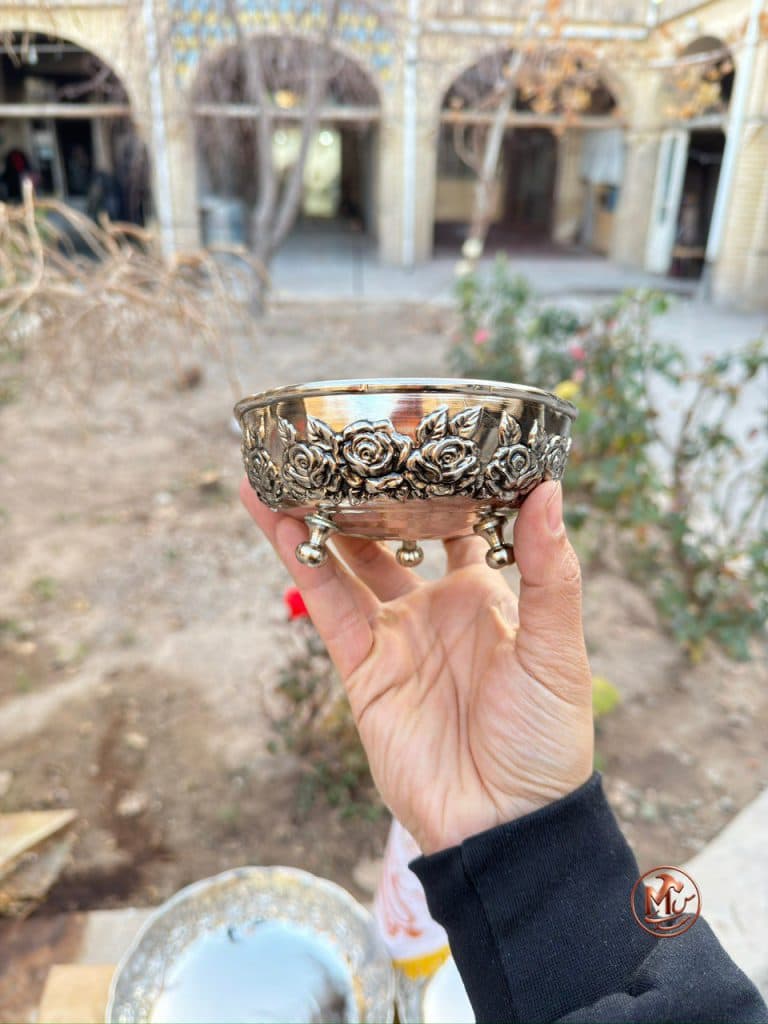 پیاله رز سلطنتی مسی کروم ۳ پایه