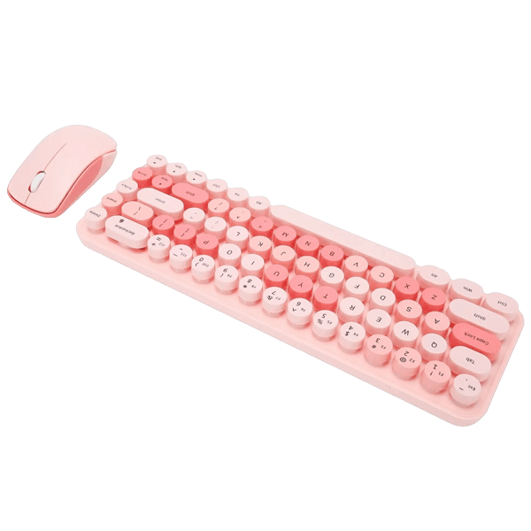 ست موس و کیبورد بی سیم مافی مدل MOFII I BEAN PINK