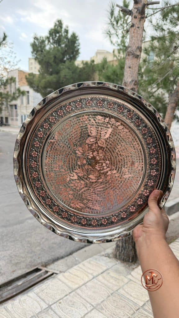 سینی مسی پروانه کروم
