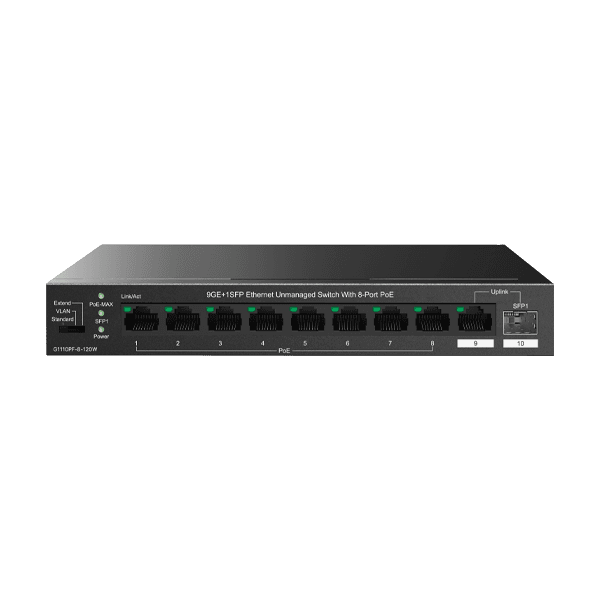سوئیچ غیرمدیریتی 8 پورت PoE آی‌ پی‌ کام IP-COM مدل G1110PF-8-120W